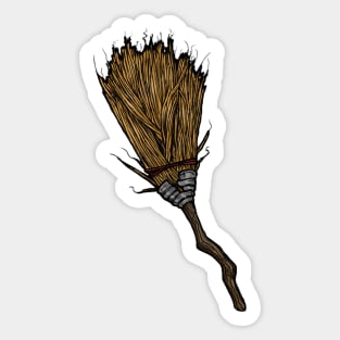 Witch Broom Sticker